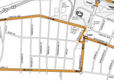 ING Hartford Marathon course as a map is available online.