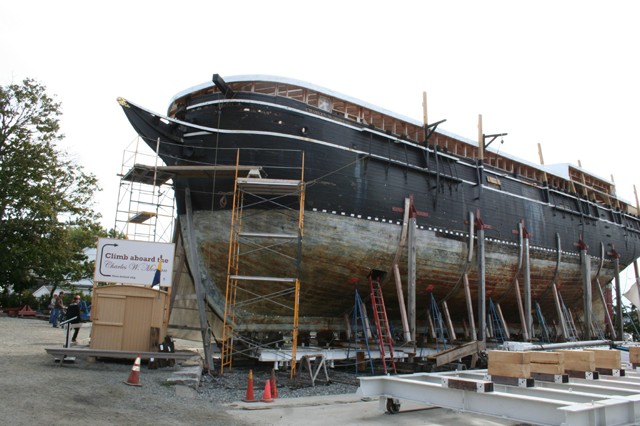 The Charles Morgan is being readied to sail the sea once again.