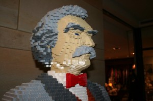 Mark Twain in Lego bricks.